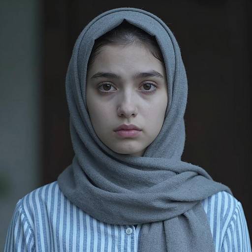 Somber Portrait of a Young Woman