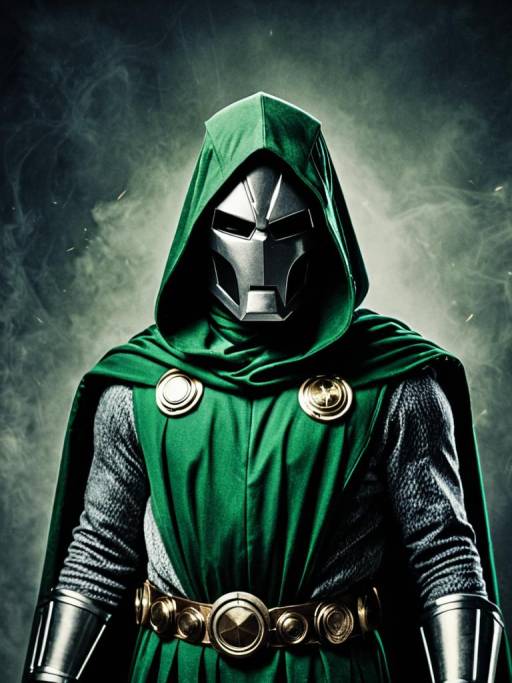 Photorealistic Doctor Doom Costume Portrait