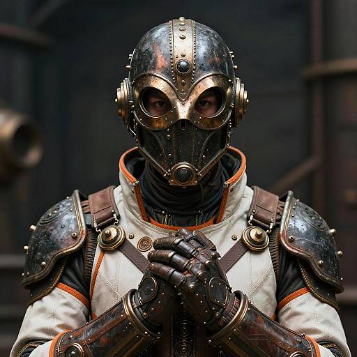 Steampunk Character with Ornate Helmet