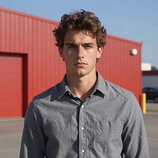 Serious Young Man Outdoors