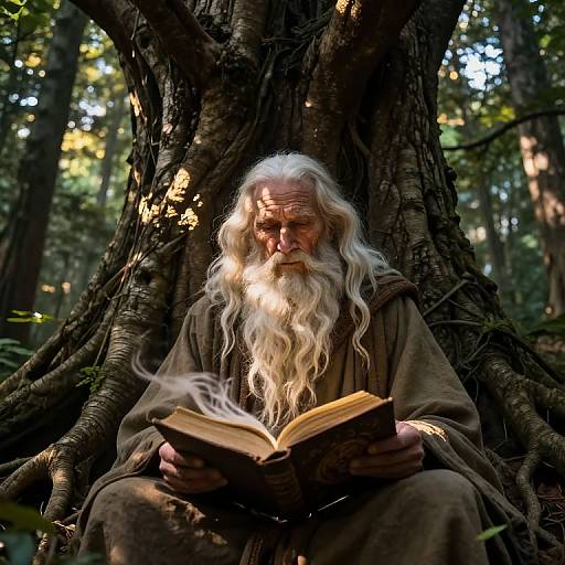 Wise Sage in Enchanted Forest