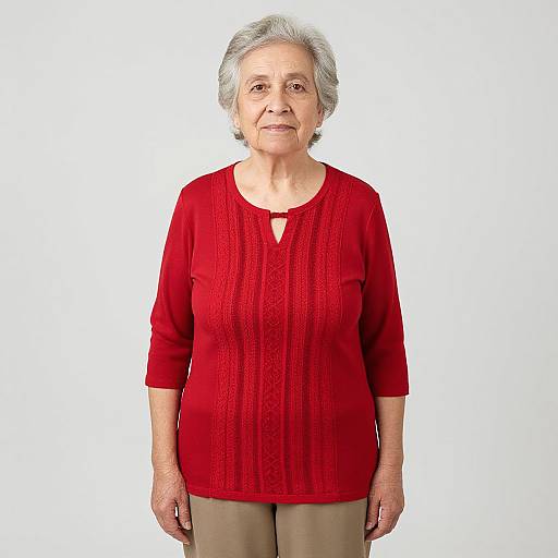 Elderly Woman in Red Top