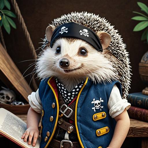 Charming Pirate Hedgehog Illustration