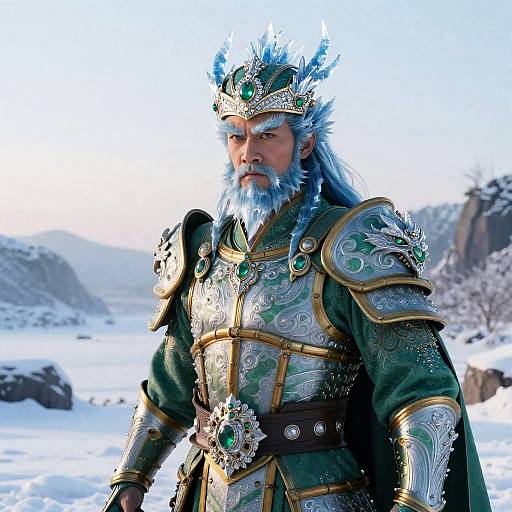 Hyper-Realistic Ancient Ice Dragon Portrait