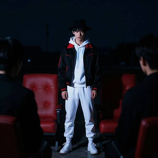 Futuristic Midnight Scene with Neon Focus