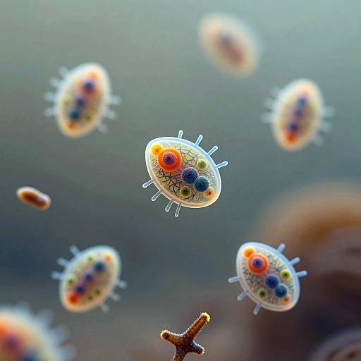 Vibrant Microscopic Plankton Art