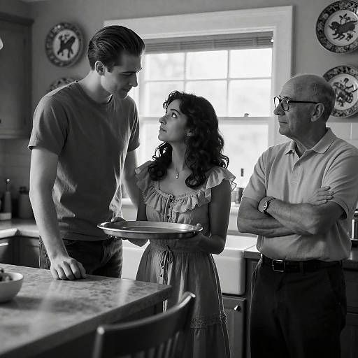 Candid Composition in a Sunlit Kitchen