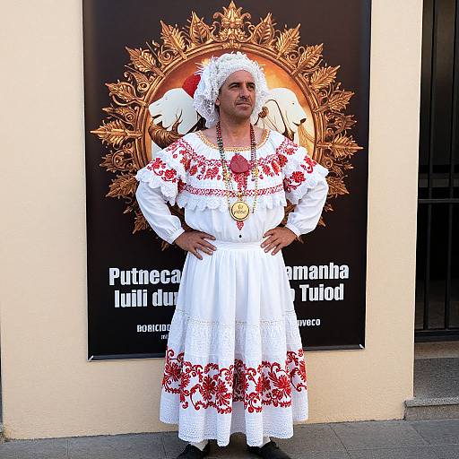Traditional Carnival Costume Pose
