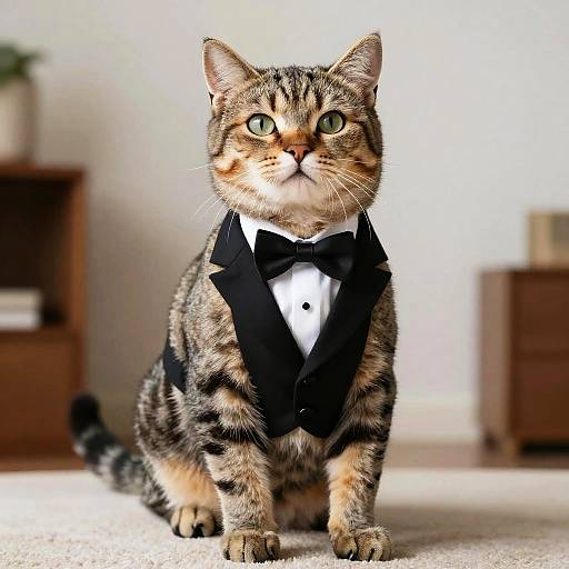 Elegant Cat in Stylish Tuxedo