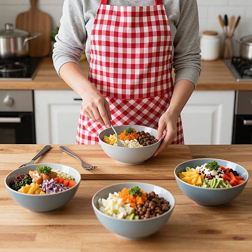 Woman Cooking in Cozy Kitchen