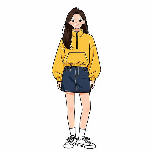 Smiling Woman in Casual Streetwear