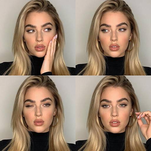 Elegant Blonde Woman Portrait Series