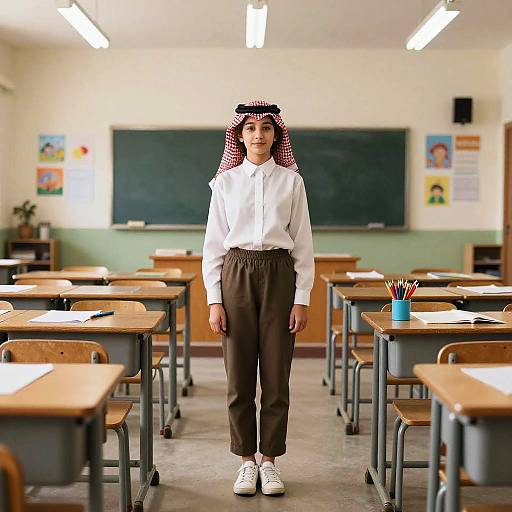 Realistic Portrait of Middle Eastern Teen Girl