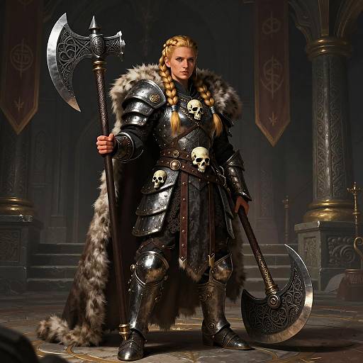 Proud Dwarven Shieldmaiden in Armor