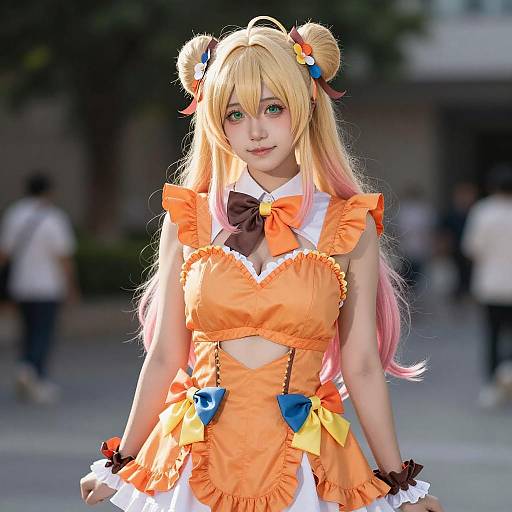 Lifestyle costume photo of Momosuzu nene (1st costume). Cosplay clothes