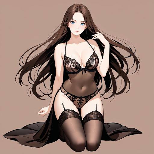 Elegant Woman in Sensual Lingerie Pose