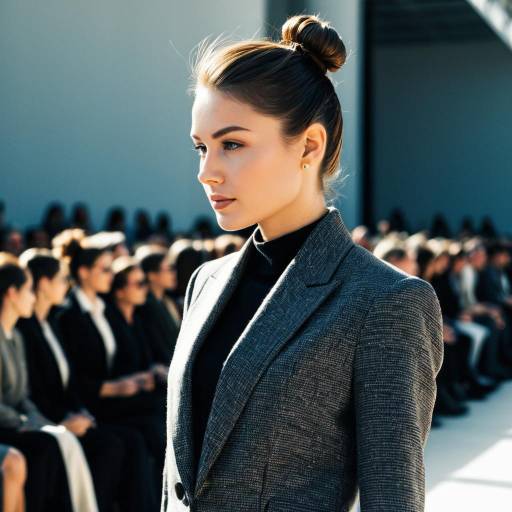 Fashion Model with Side Bun on Runway Fashion Model with Side Bun on Runway