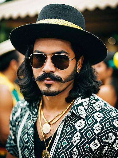 Stylish Brazilian Party Solo Portrait