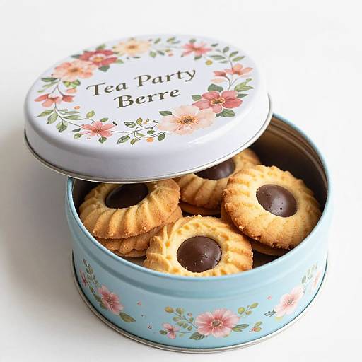 Floral Tea Party Biscuit Tin Design