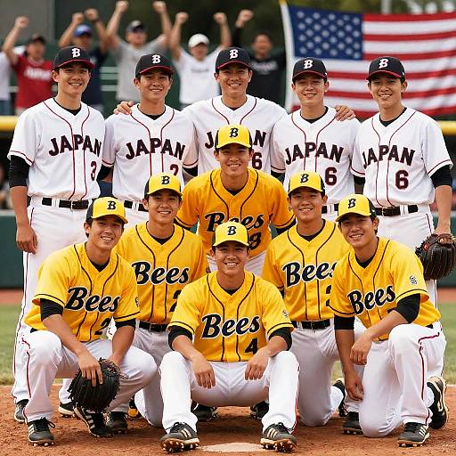 Young Baseball Team Portrait in Action