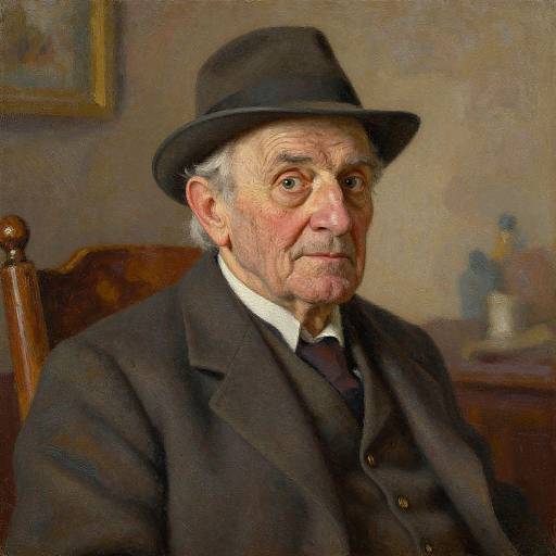Elderly Man Portrait in Oil