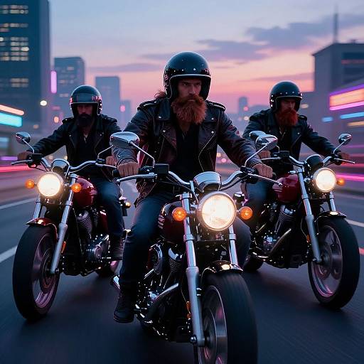 80s Cyberpunk Biker Riders