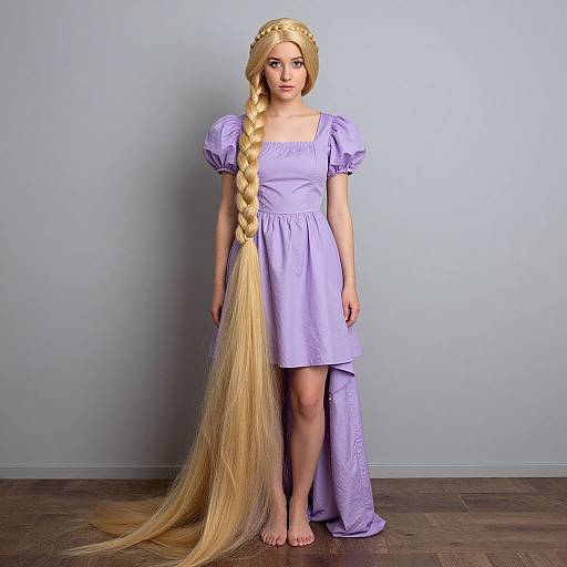 Realistic Rapunzel with Extremely Long Blonde Hair