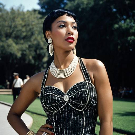 Elegant Woman in Josephine Baker Style Costume