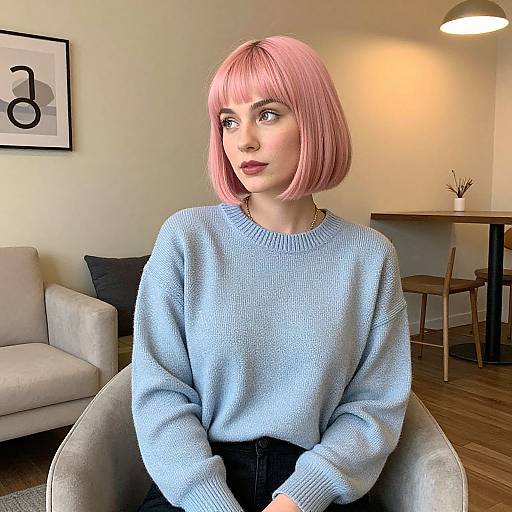 Modern Woman in Cozy Stylish Room