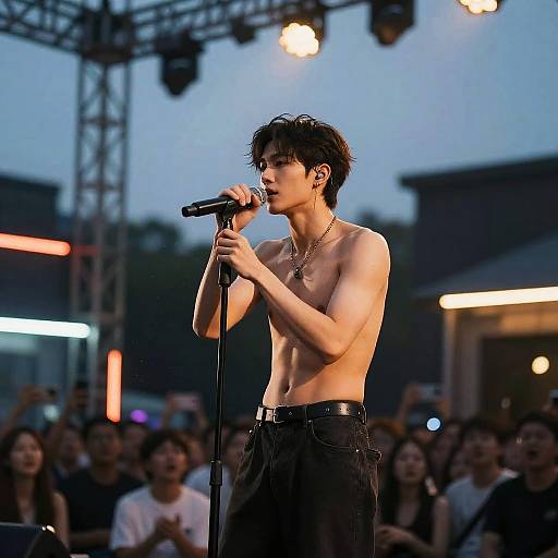 Neon Industrial Concert Frontman Portrait