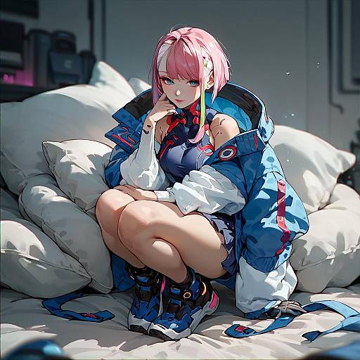 Cyberpunk Girl with Chromatic Aberration