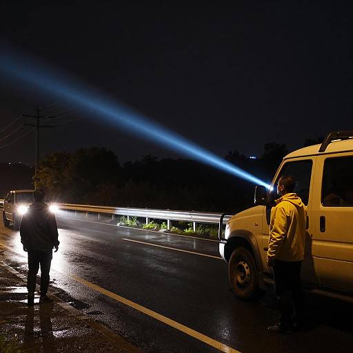 Mysterious Nighttime Road Scene