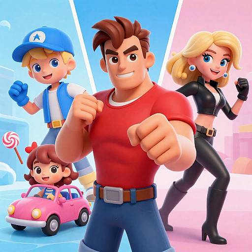 Dynamic Split Character Illustration