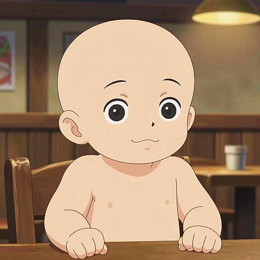 Adorable Baby Makino in Rustic Tavern