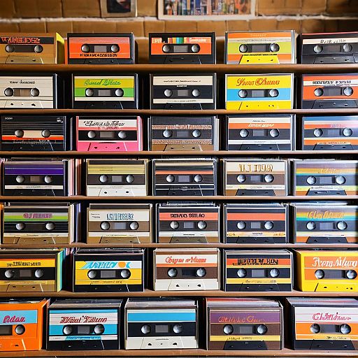 Vintage Clothing and Cassette Tapes Display Vintage Clothing and Cassette Tapes Display