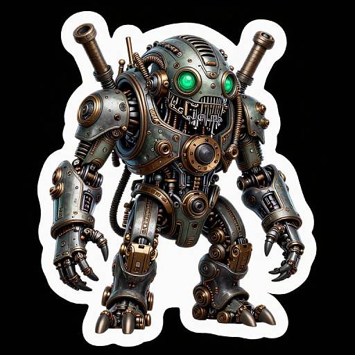 Cyberpunk Steampunk Mechanical Monster Sticker
