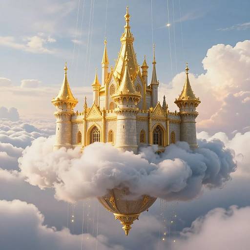 Floating Golden Castle on Cloud
