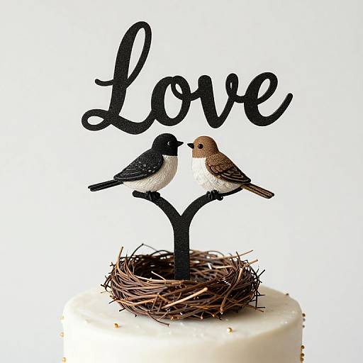 Love Birds Wedding Cake Topper