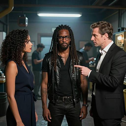 Intense Confrontation in Industrial Setting