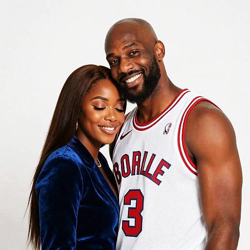 Joyful Black Couple Embracing in Photo