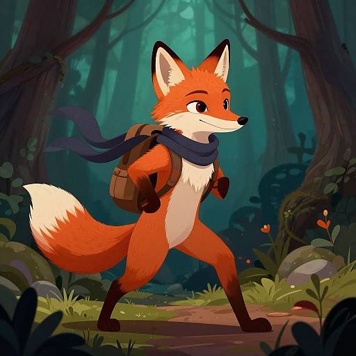 Female Fox Adventurer in Enchanted Woods