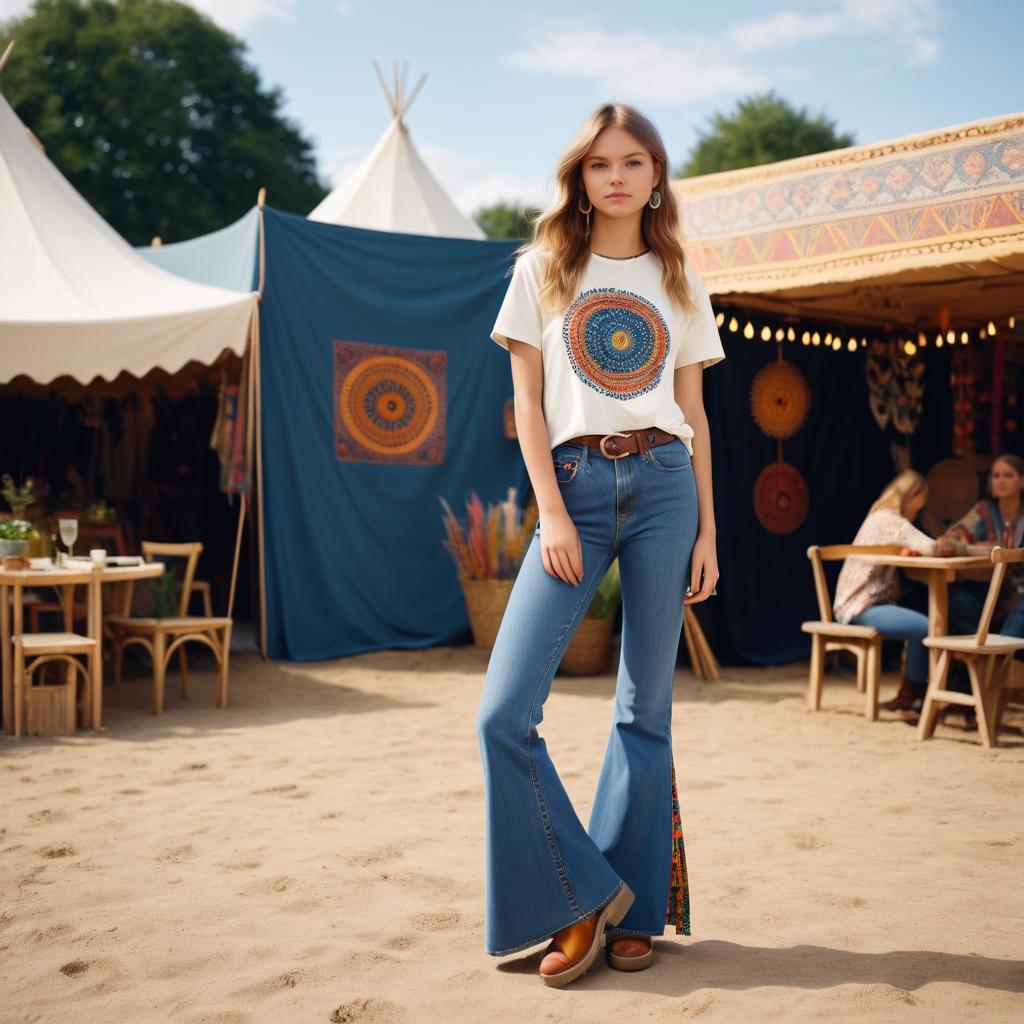 Bohemian Festival Vibes with Flared Jeans