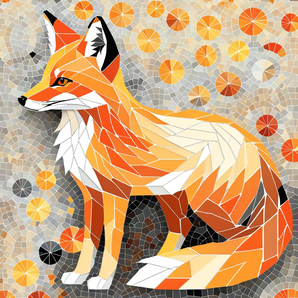 Vibrant Mosaic Fox Digital Art