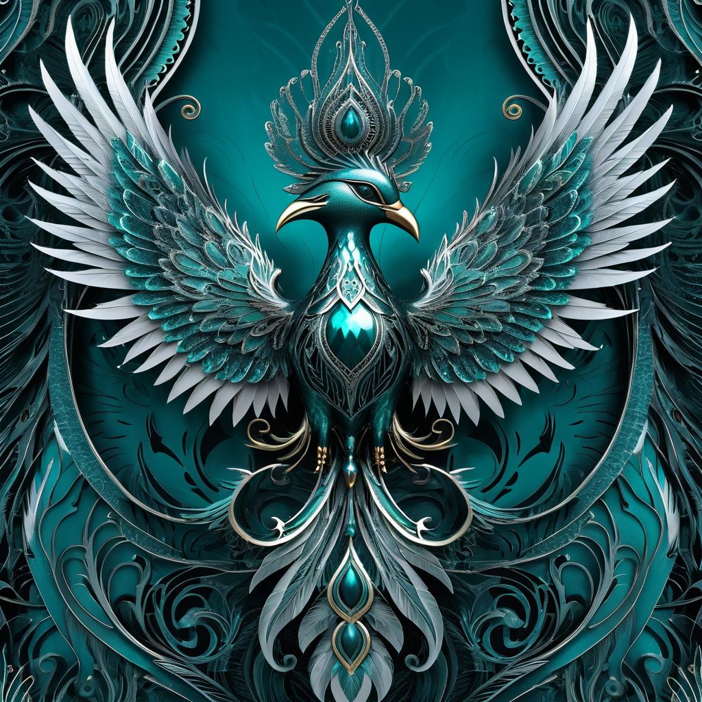 Intricate Gothic Phoenix with Mechanical Wings