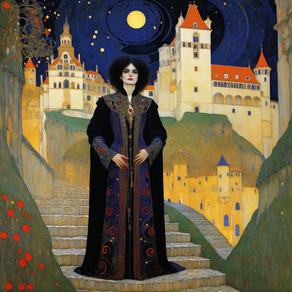 Gothic Vampire in Klimt's Castle