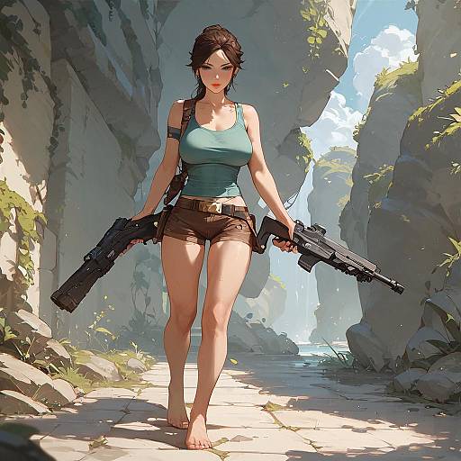 Lara Croft Inspired Action Pose