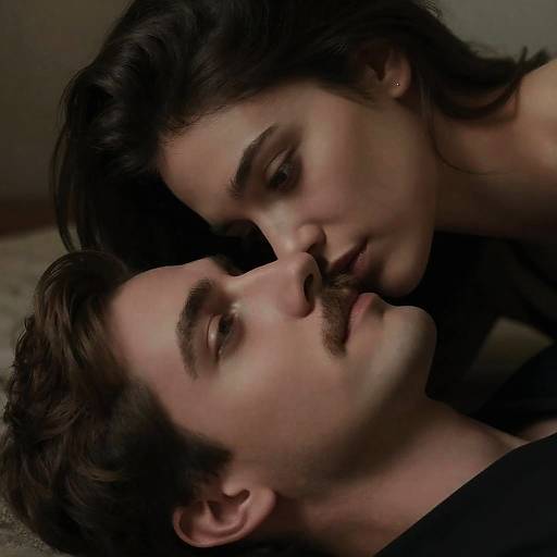 Intimate Close-Up of a Couple