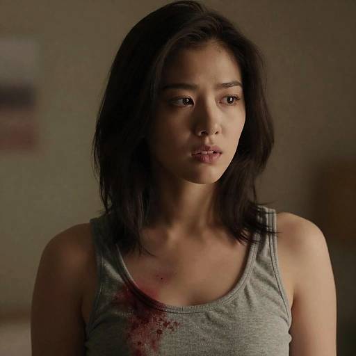 Young Woman in Gray Tank Top Portrait