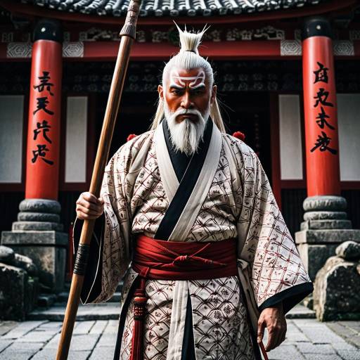 Fantasy Samurai in Traditional Kimono