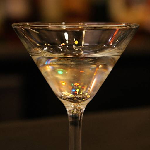 Elegant Martini Glass with Bokeh Lights